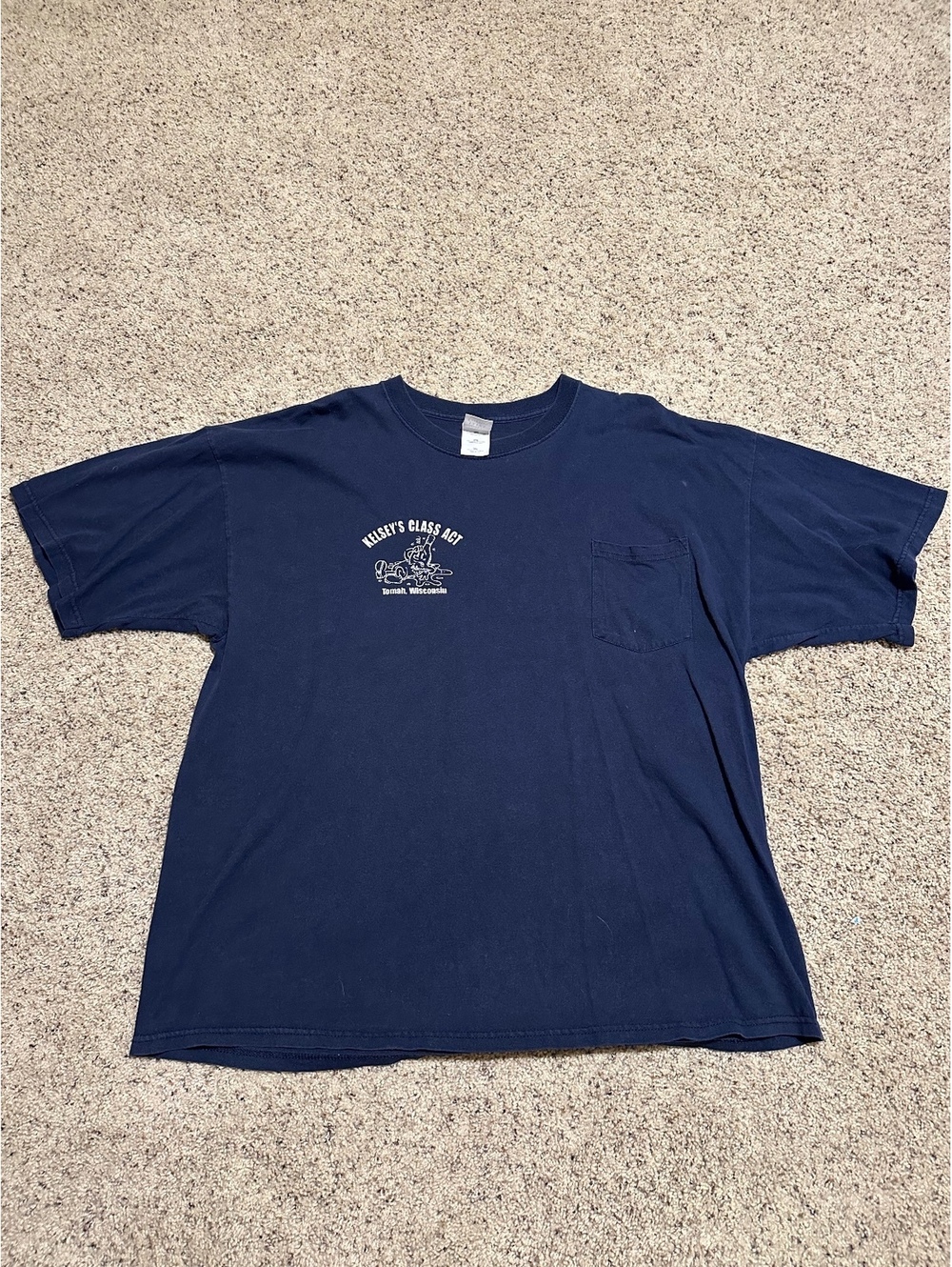 Gildan Ultra Cotton Navy Blue Graphic T-Shirt Size 2XL